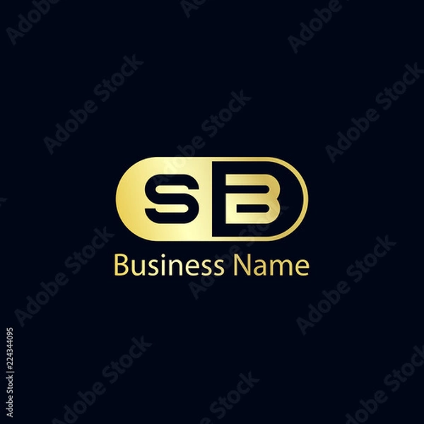 Obraz Initial Letter SB Logo Template Design
