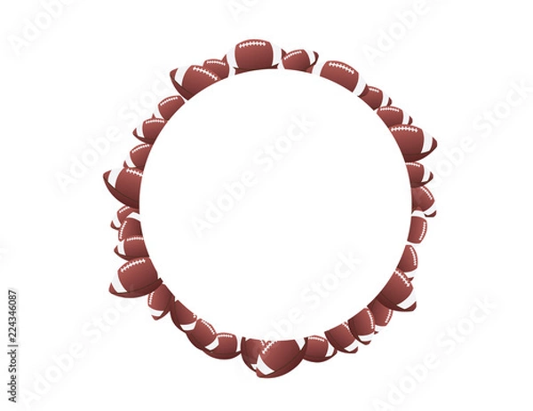 Obraz American football round frame isolated