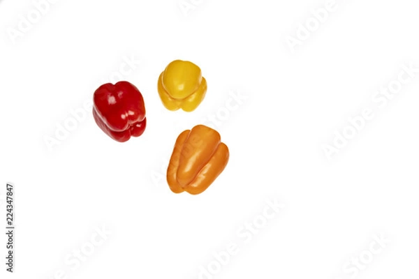 Fototapeta Buntes Paprikagemüse auf weißen Hintergrund