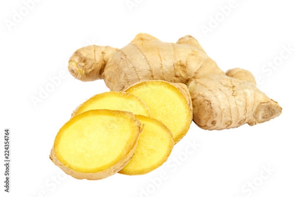 Obraz Ginger root isolated on a white background