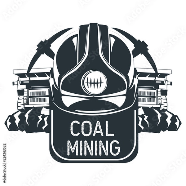 Obraz coal mining insignia. vector illustration