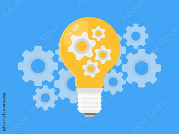 Fototapeta Light Bulb creative process Illustration Vector Icon