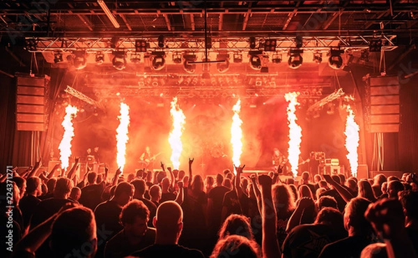 Obraz Koncert, zdjęcie zostało wykonane podczas koncertu zespołu metalowego