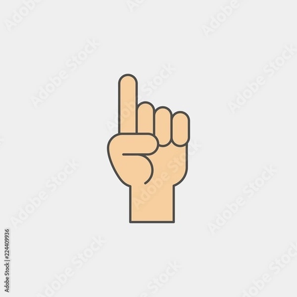 Obraz Forefinger flat vector icon. Hand flat vector icon