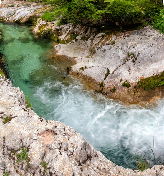 Fototapeta Mountain river in the Alps, Slovenia