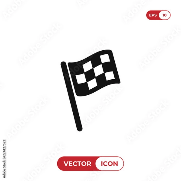 Obraz Racing flag icon vector
