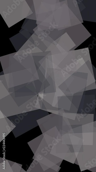 Fototapeta Multicolored translucent squares on dark background. Vertical image orientation. 3D illustration