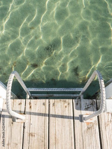 Fototapeta Jetty ladder - looking down