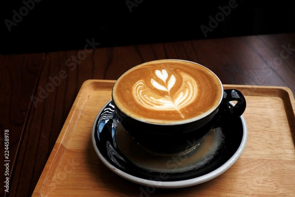 Fototapeta Coffee Latte on wood background