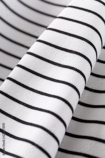 Obraz 白とネイビーのボーダー生地