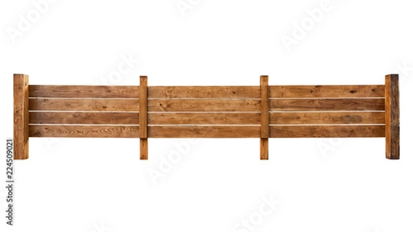 Fototapeta Drewniany płot wykonany z desek na białym tle