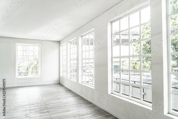 Obraz empty room with glass window