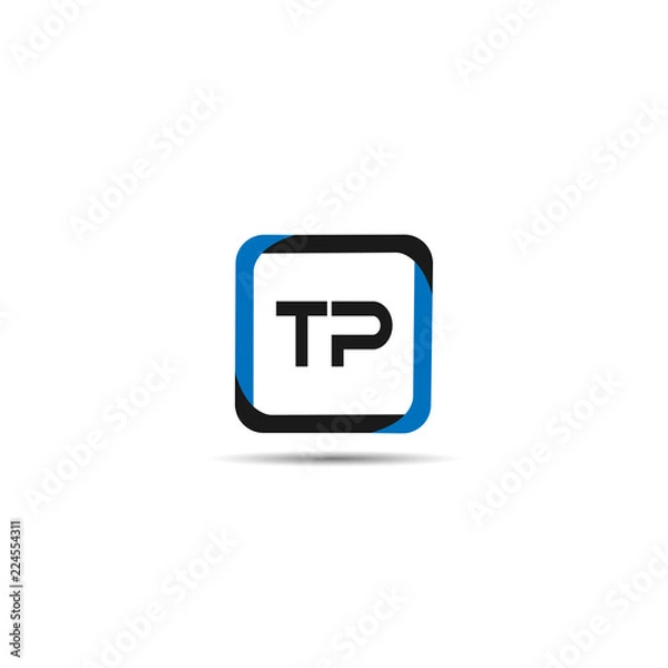 Fototapeta Initial Letter TP Logo Template Design
