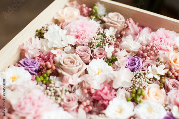 Obraz プリザーブドフラワーのクローズアップ