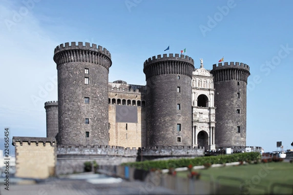 Fototapeta very nice view of maschio angioino in naples
