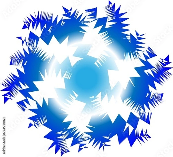 Fototapeta abstract blue snowflake vector