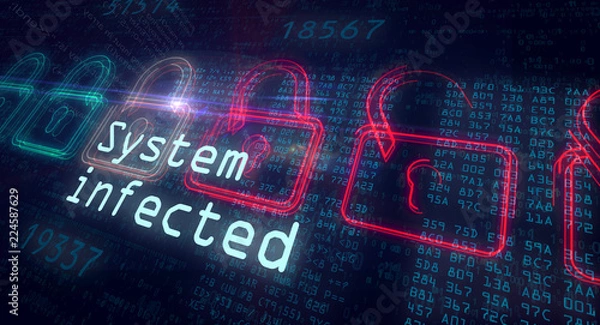 Fototapeta System infected concept
