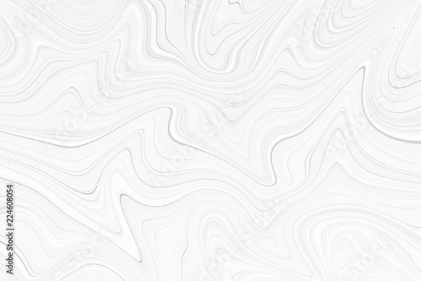 Fototapeta The texture of white marble for a pattern of packaging in a modern style. Beautiful drawing with the divorces and wavy lines in gray tones for wallpapers and screensaver.
