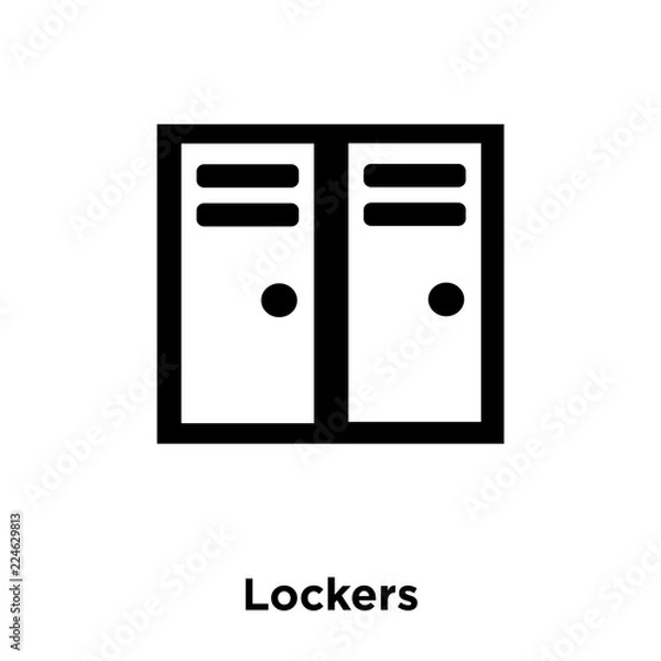 Fototapeta Lockers icon vector isolated on white background, logo concept of Lockers sign on transparent background, black filled symbol