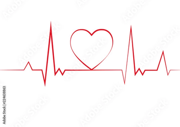 Fototapeta Heart pulse. Cardiogram. vector illustration