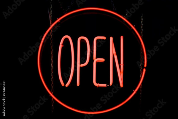 Obraz Circle OPEN neon sign
