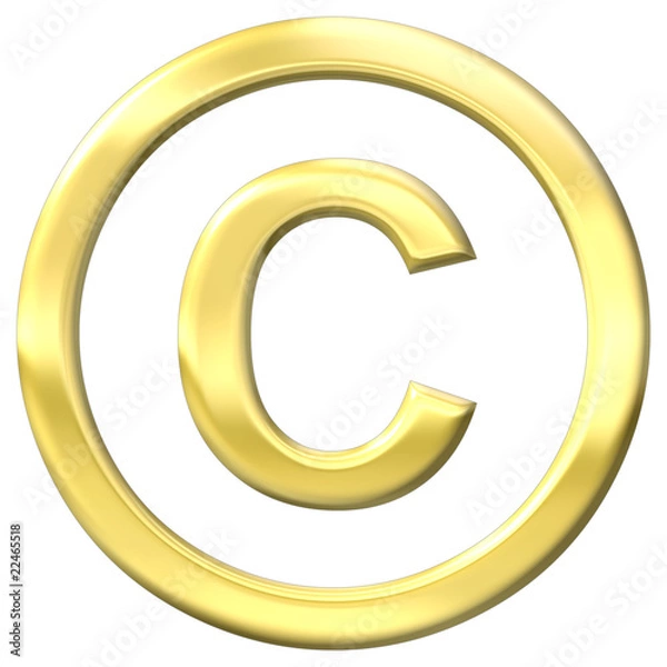 Obraz Gold copyright symbol