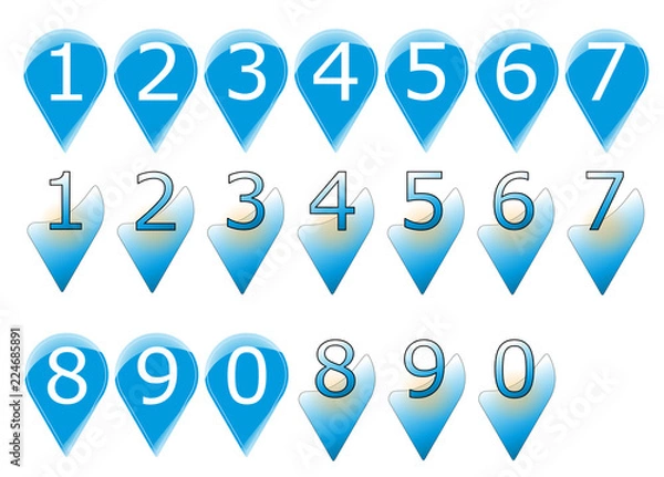 Obraz Segnaposto numerati per mappe 