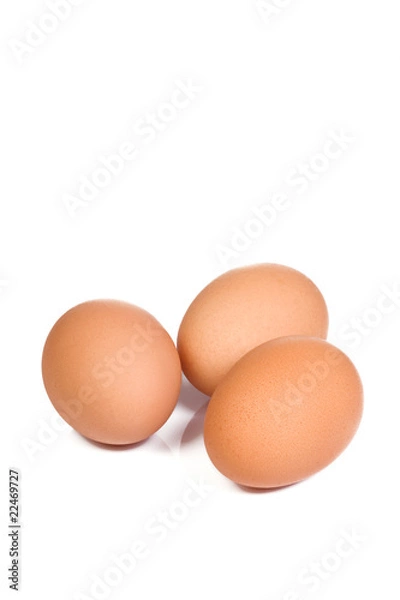 Fototapeta yellow eggs with reflection