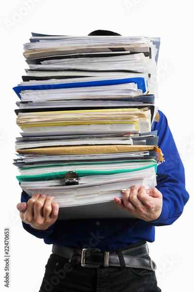 Obraz Nosić stos papierów