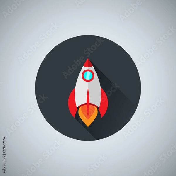 Fototapeta Rocket vector icon. Start Up Concept Symbol Space Roket Ship