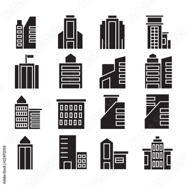 Fototapeta vector set of building icons