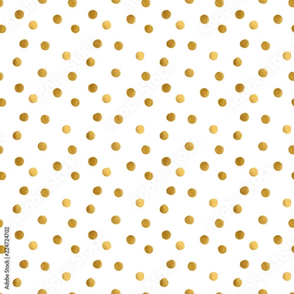 Obraz golden dots on a white background. seamless pattern