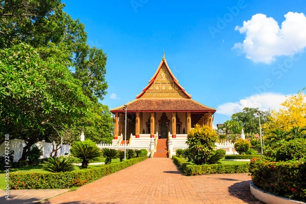 Obraz Buddhist temple of Ho Phra Keo. Laos. Vientiane.