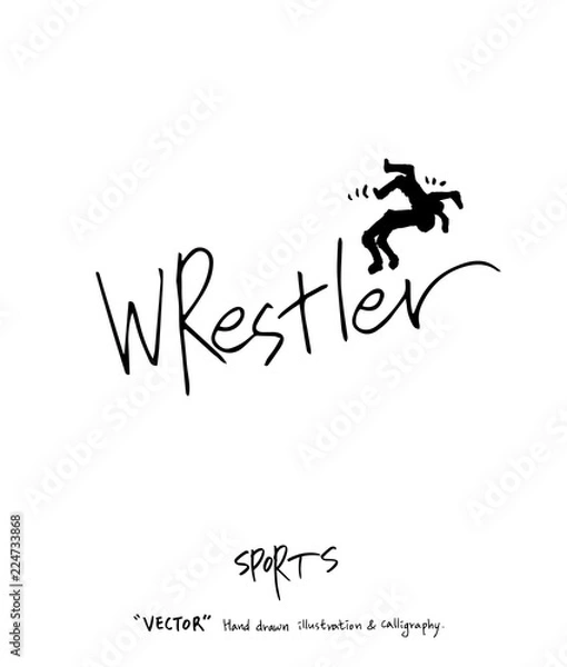 Fototapeta 스포츠 포스터 / 손으로 그린 스포츠 그림