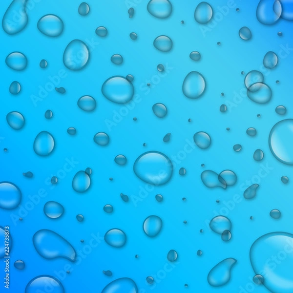 Fototapeta Wassertropfen mit blauen Hintergrund