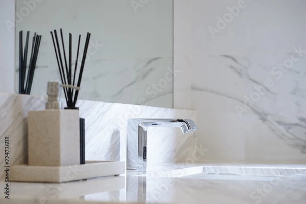 Obraz Faucet. Automatic faucet in the restroom.