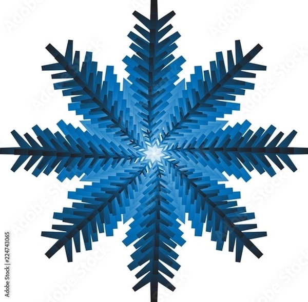 Obraz monochromatic blue eight pointed snowflake