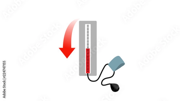 Fototapeta Decrease in blood pressure or low blood pressure