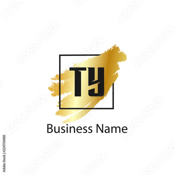 Fototapeta Initial Letter TY Logo Template Design