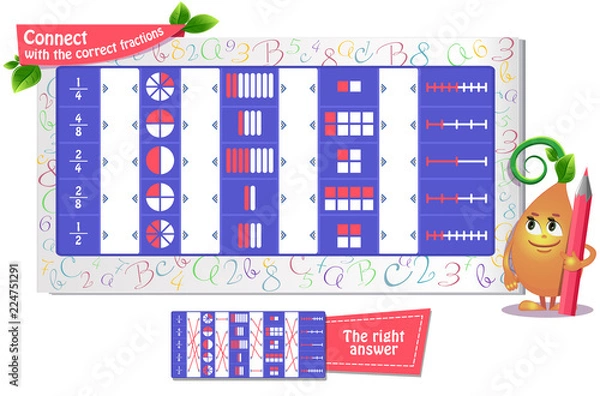 Obraz connect with the correct fractions