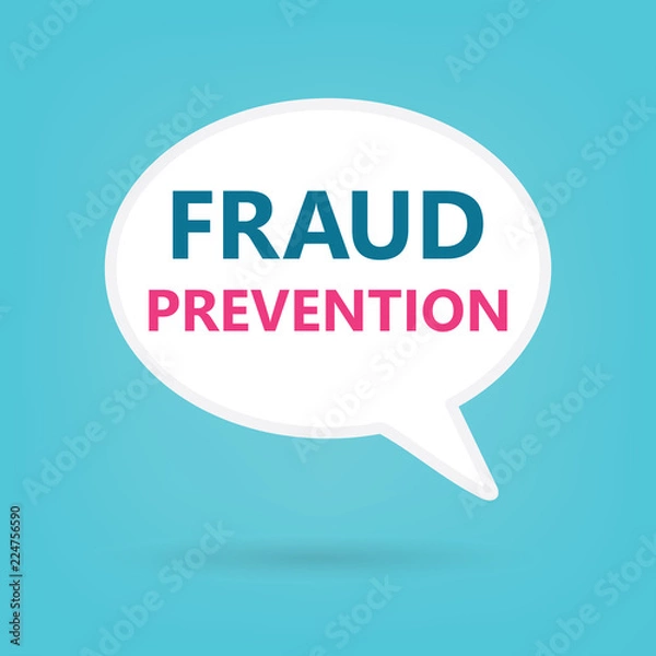 Fototapeta fraud prevention on a speech bubble- vector illustration