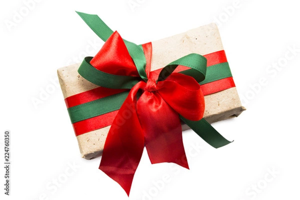 Fototapeta Christmas gift isolated on white background