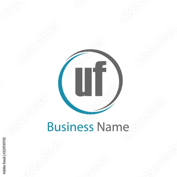 Obraz Initial Letter UF Logo Template Design
