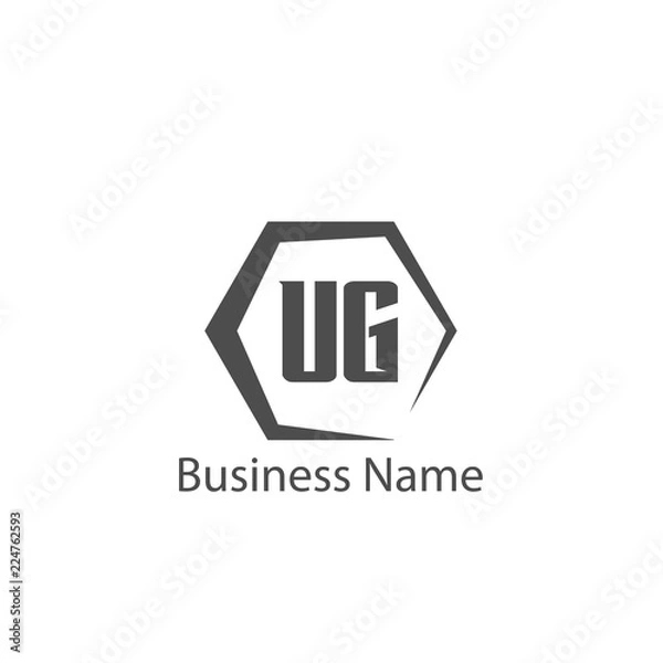 Fototapeta Initial Letter UG Logo Template Design