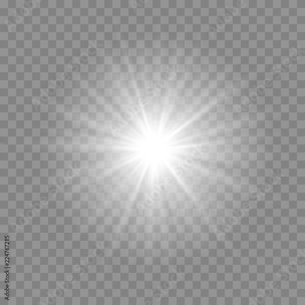 Obraz Vector light effect on the transparent background.