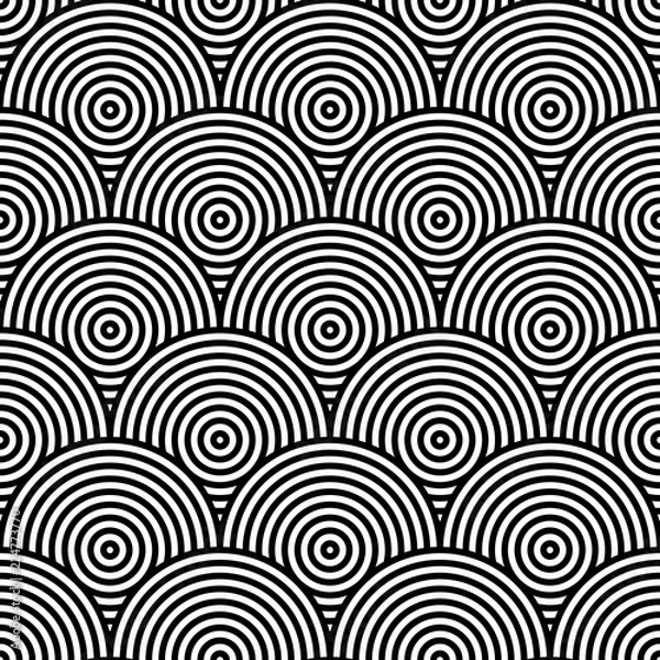 Fototapeta Vector geometric pattern. Seamless pattern with rounded shapes.