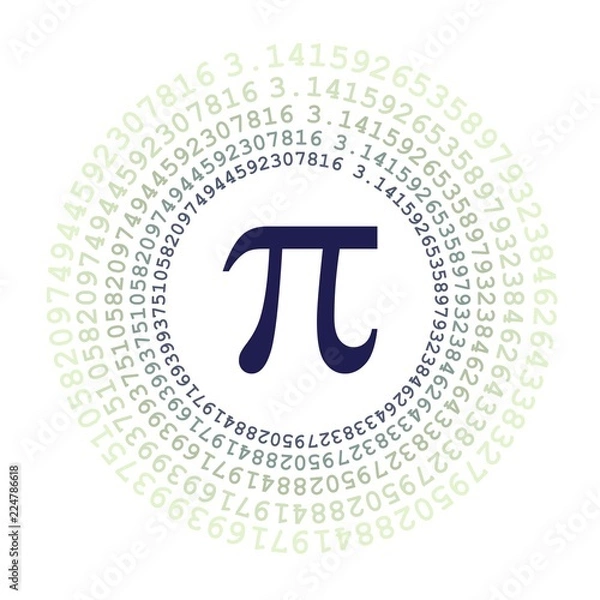 Obraz The Pi symbol mathematical constant irrational number on circle, greek letter