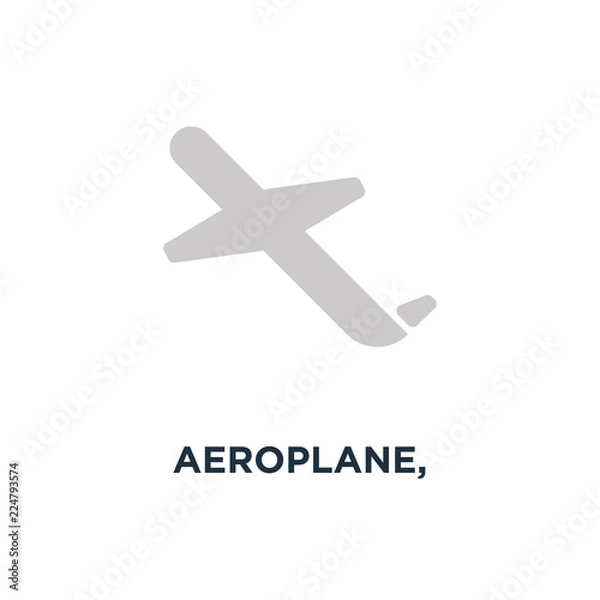 Fototapeta aeroplane, airplane, travel icon. airline flight concept symbol