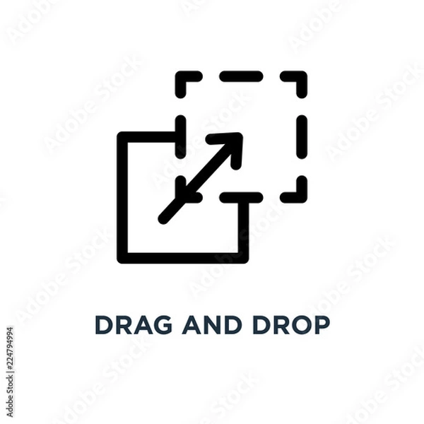 Fototapeta drag and drop icon. drag and drop concept symbol design, vector