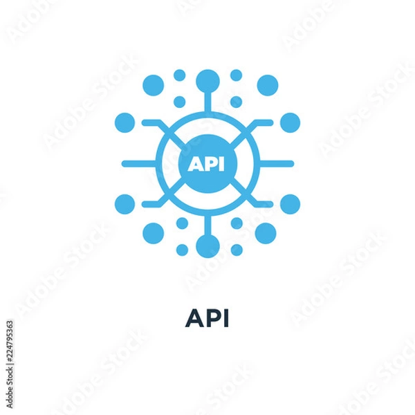 Fototapeta api icon. application programming interface concept symbol desig
